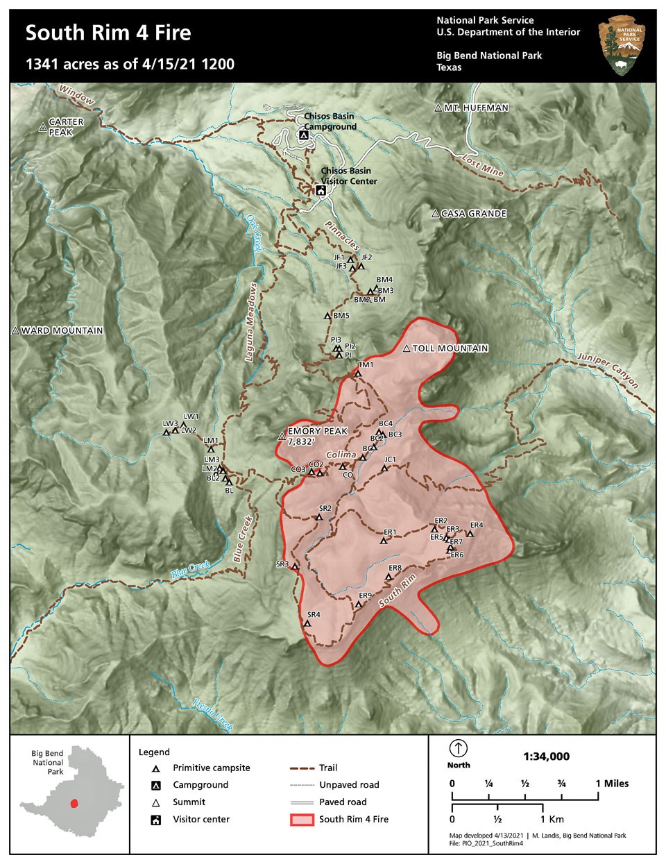 South Rim Fire 4-15