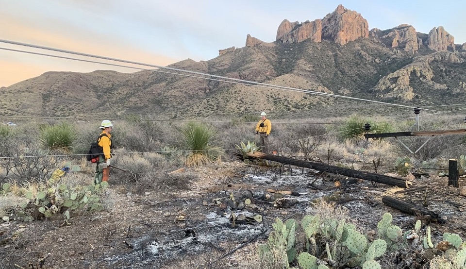 Big Bend fire personnel working to contain the fire.