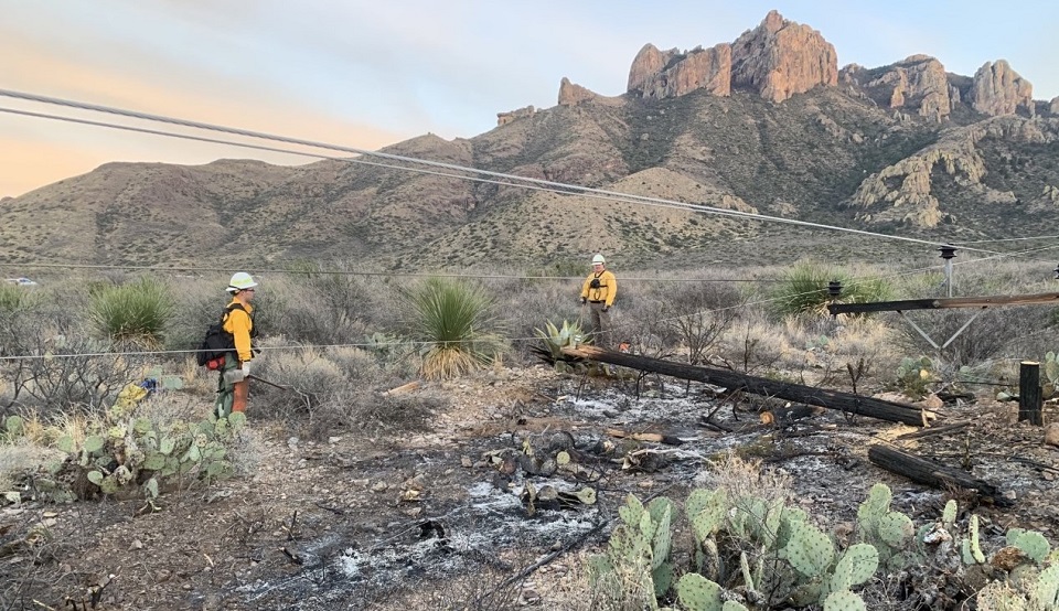 Big Bend fire personnel working to contain the fire. Big Bend fire personnel working to contain the fire.