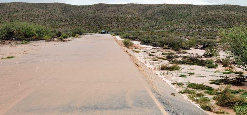 high-water flowing over the road