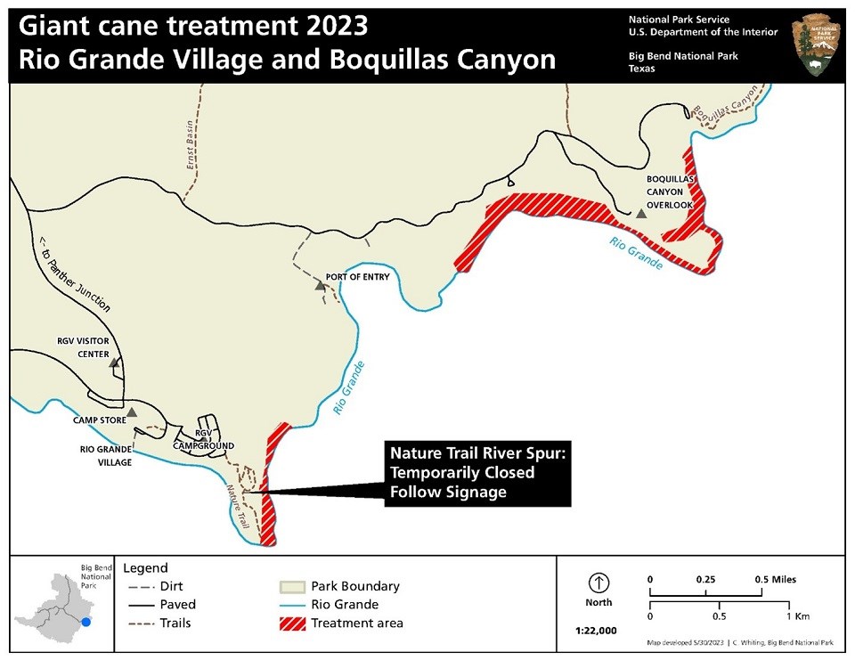 The project area is located along the river corridor from the Rio Grande Village Nature Trail