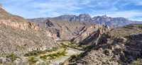 View of rugged limestone cliffs and the Rio Grande.