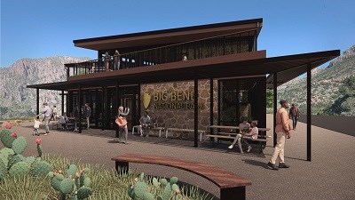 Artist rendering of new Chisos Lodge Building