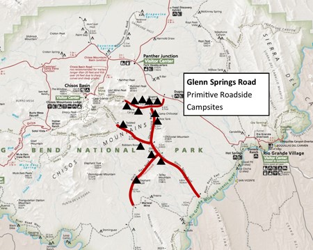Glenn-Springs road primitive campsites
