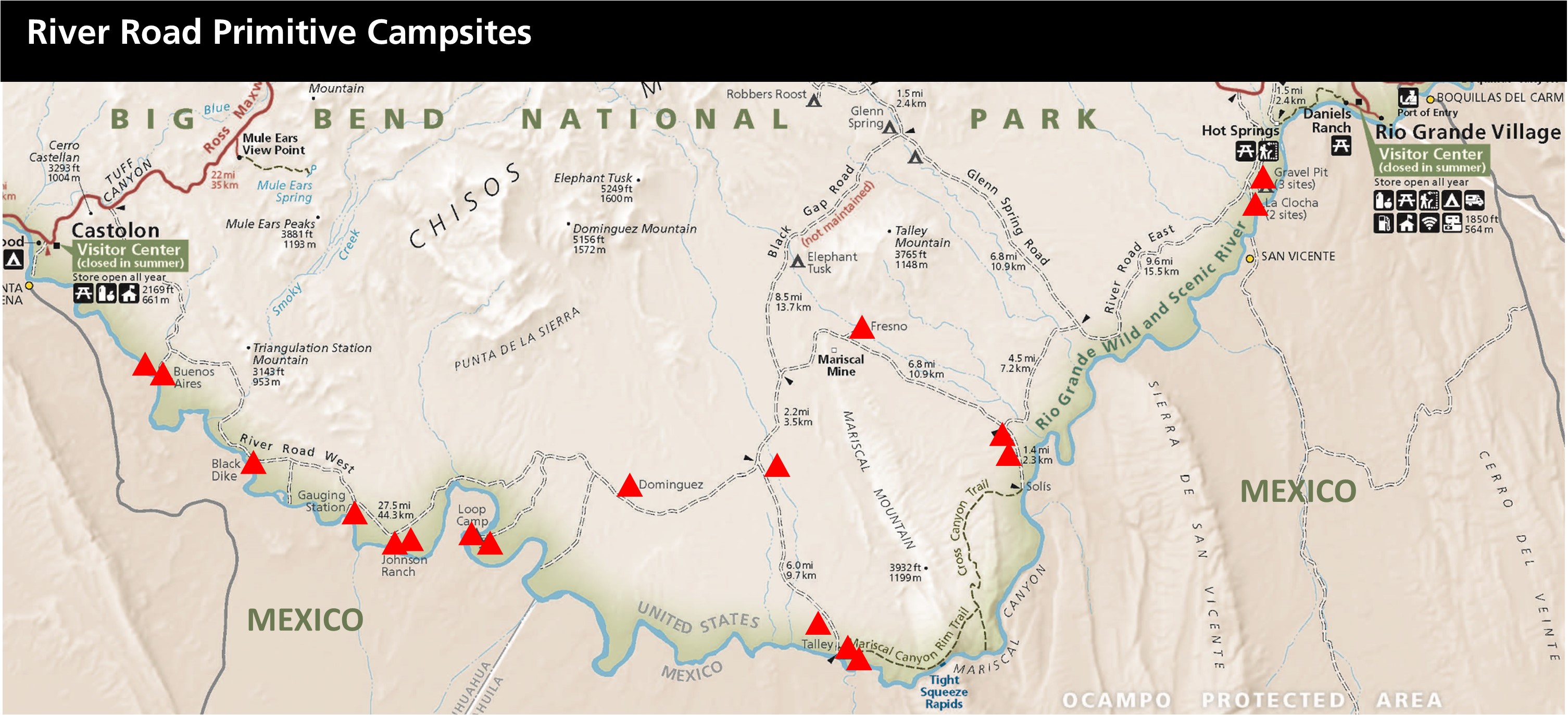 River Road campsites