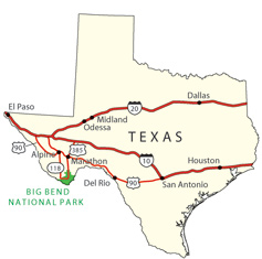 national parks in texas map Directions Transportation Big Bend National Park U S national parks in texas map