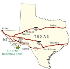 Big Bend NP is in far West Texas!