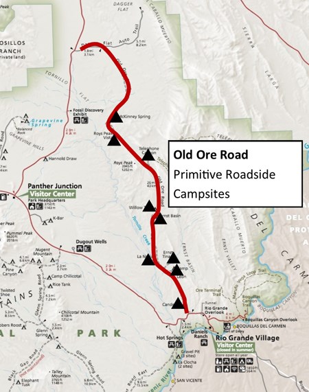 Primitive Campsites along the Old Ore Road