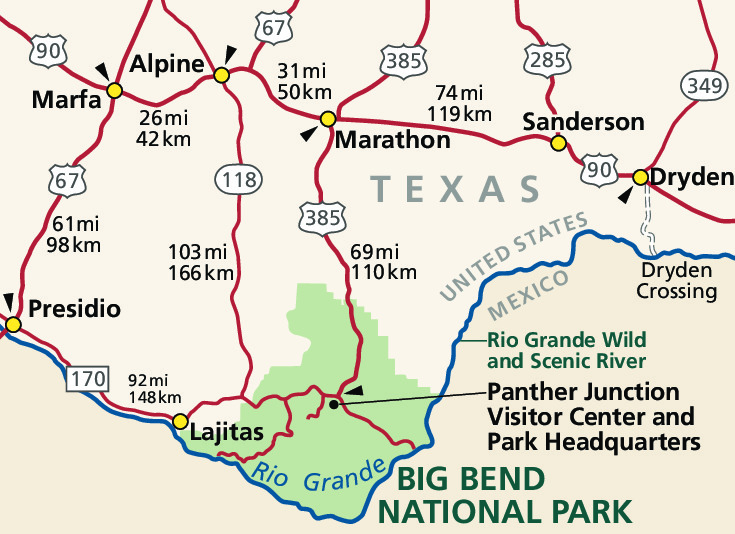 Directions Transportation Big Bend National Park U S