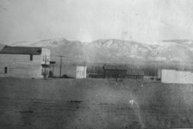 Historic photo of the business district of Kane Wyoming