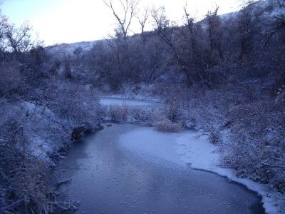 Lime Kiln Creek froze solid in the winter