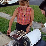 Anna Marie Pavlik demonstrating her craft to Big Cypress National Preserve visitors