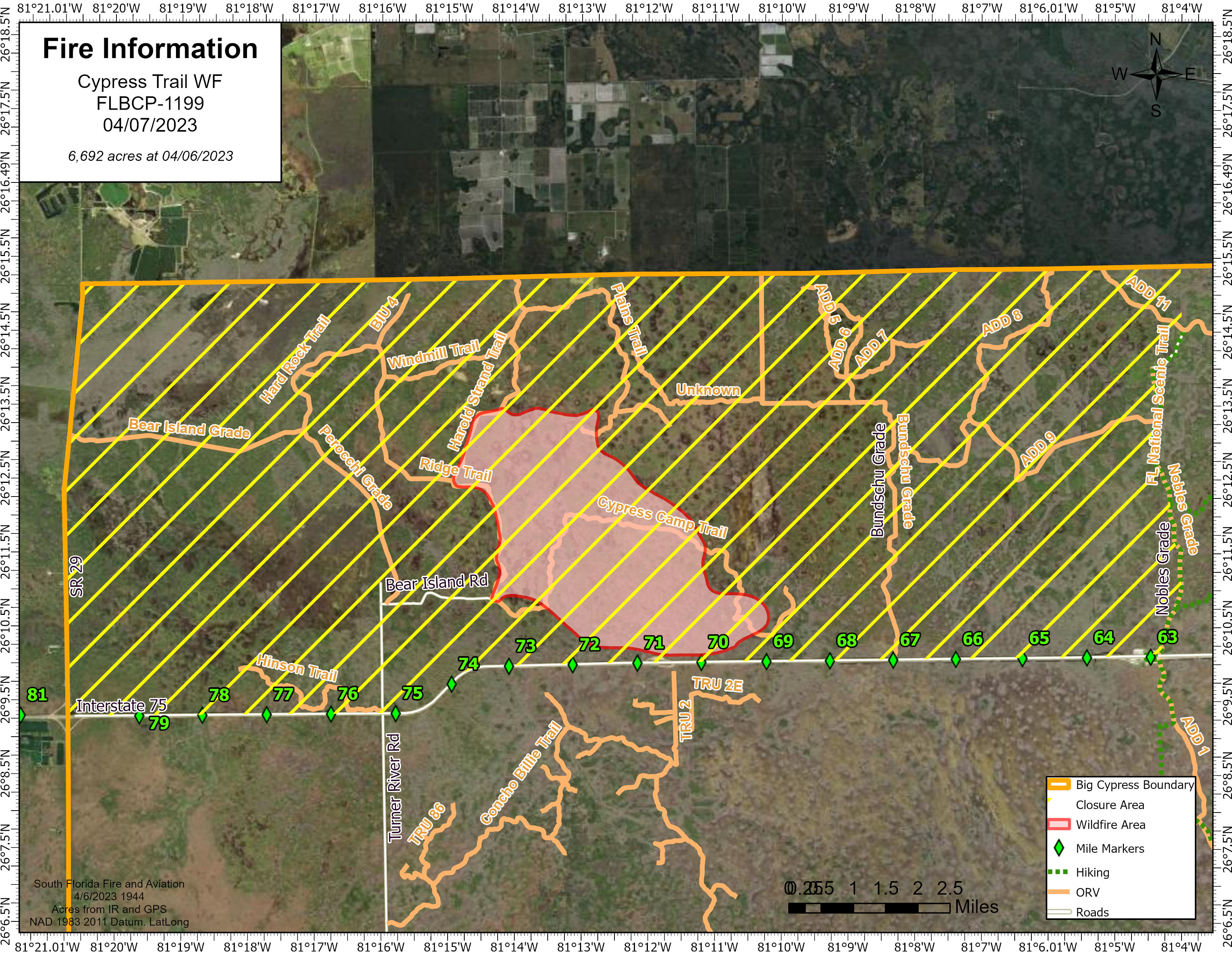 Cypress Camp Trail Wildfire Map Cypress Camp Trail Wildfire Map with Fire Perimeter and Closure Perimeter