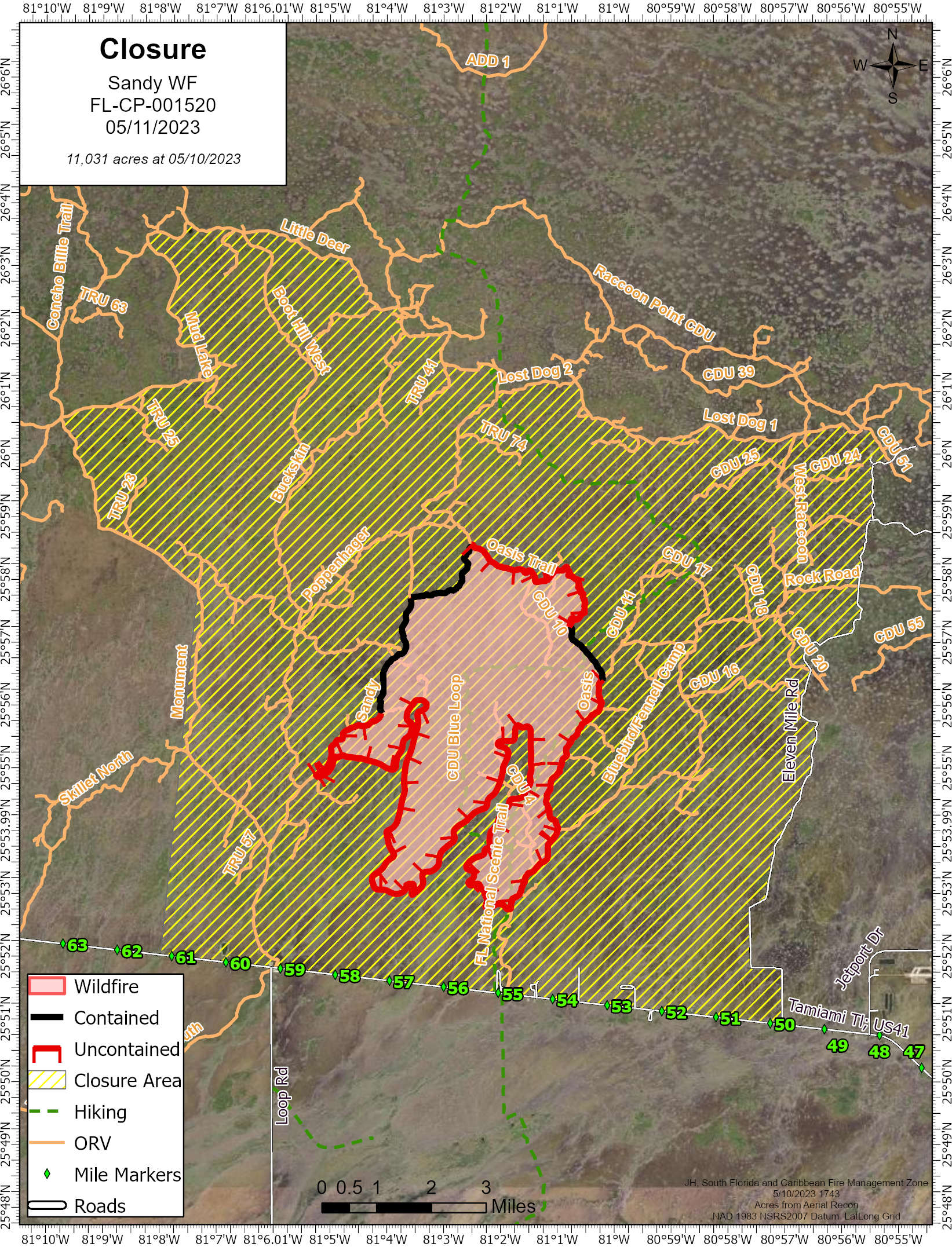 Sandy Fire Perimeter and Closures 05/11 Sandy Fire Perimeter and Closures 05/11