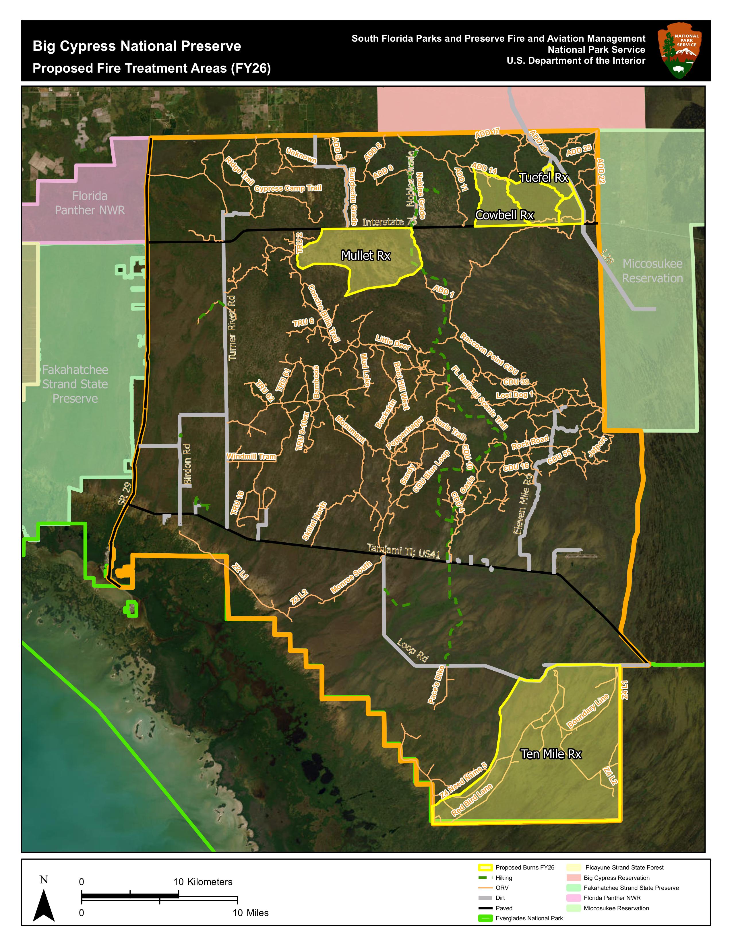 Map of FY2026 Proposed Prescribed Fire Treatment Areas