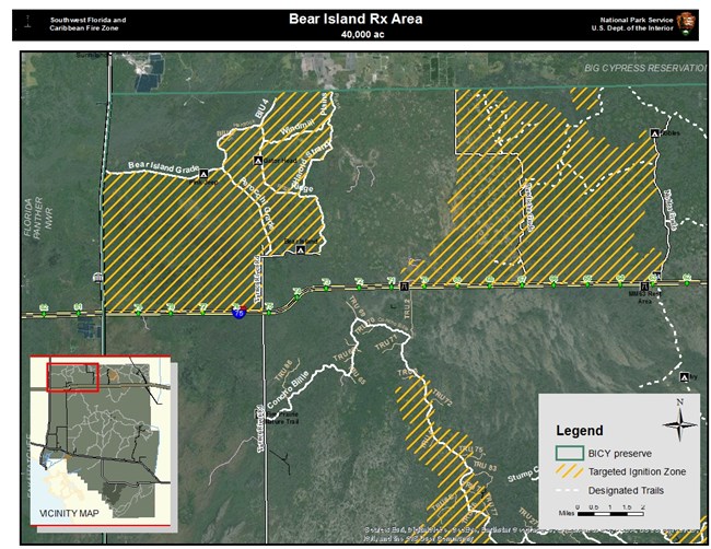 Map depicting Bear Island Unit Prescribed Fire. Map depicting Bear Island Unit Prescribed Fire.