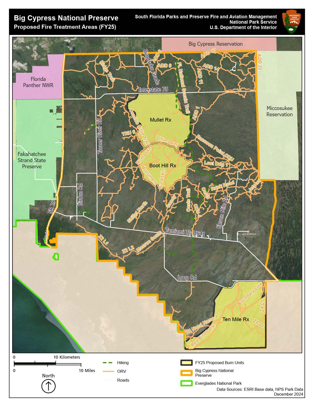 NPS Map of 2025 Proposed Prescribed Fire Treatments NPS Map of 2025 Proposed Prescribed Fire Treatments