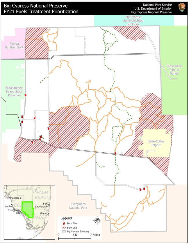 Map showing FY21 Prescribed Fire Areas