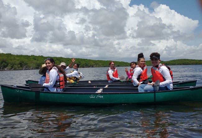 Biscayne Expedition campers on the bay