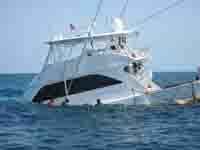 Vessel sinks after striking reef