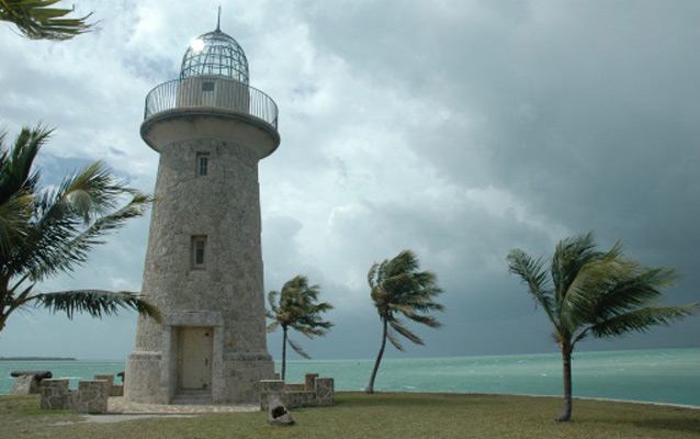Storm approaching Boca Chita Key lighthouse in Biscayne National Park.