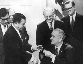 Lyndon Johnson signing ceremony