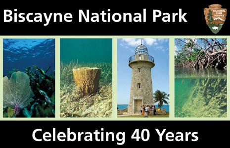 Montage of park images arranged into a banner with the park name and the message "celebrating 40 years."