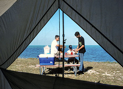 Bayside camping on Elliott Key. Bayside camping on Elliott Key.