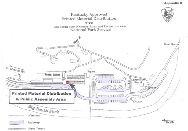 Map of approved first amendment area in KY