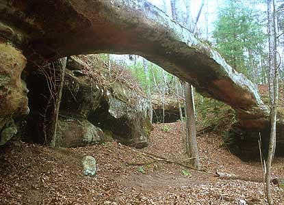 Needle Arch is located along the Slave Falls Trail.