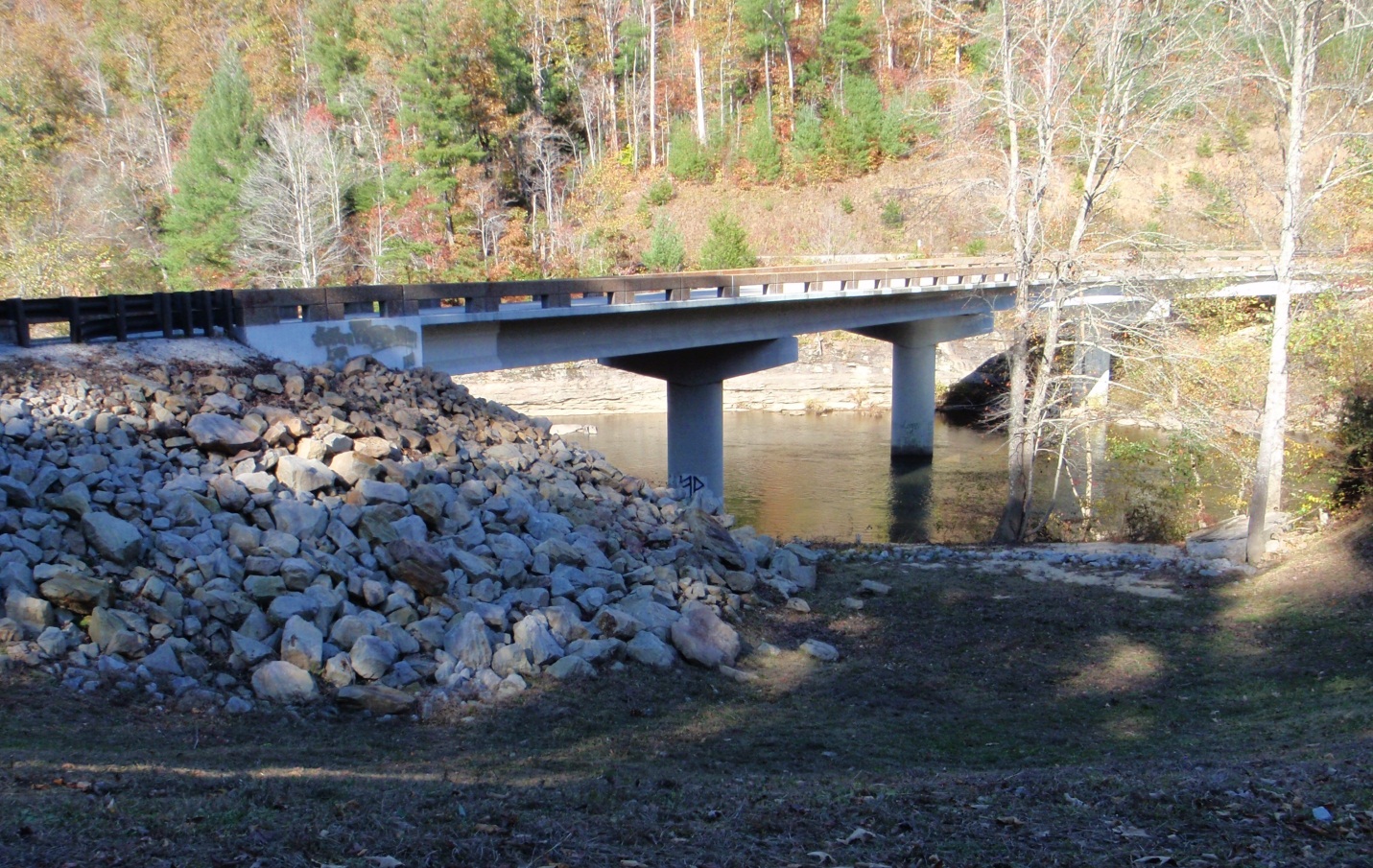 Burnt Mill Bridge standing over the river