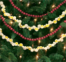 Christmas tree decorated with popcorn and other delights