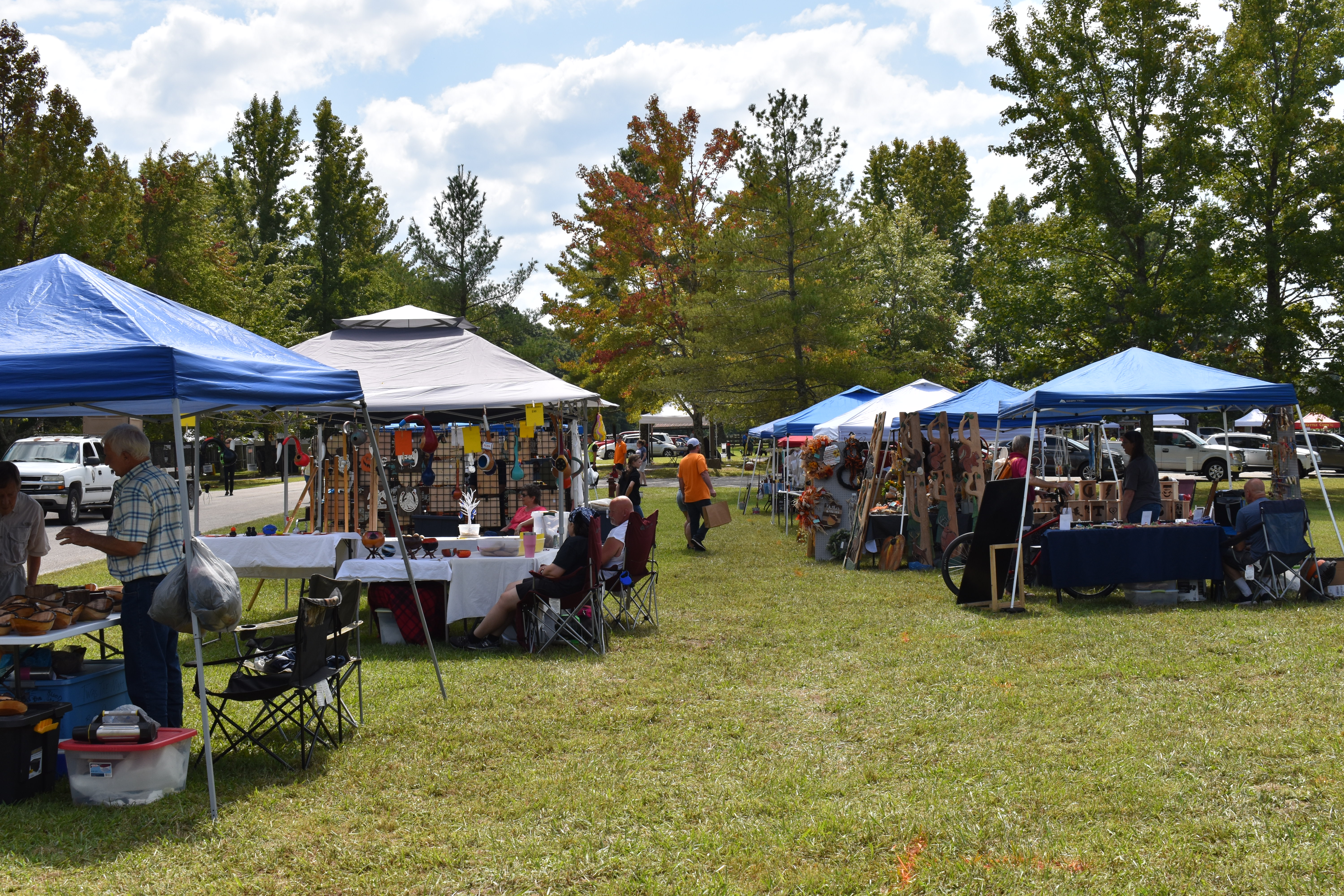 Vendors set up at an event.