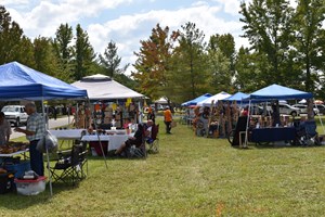 Vendors set up at an event.