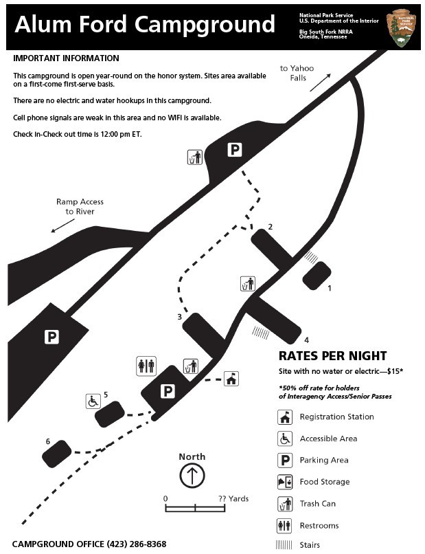 Alum Ford Campground Map