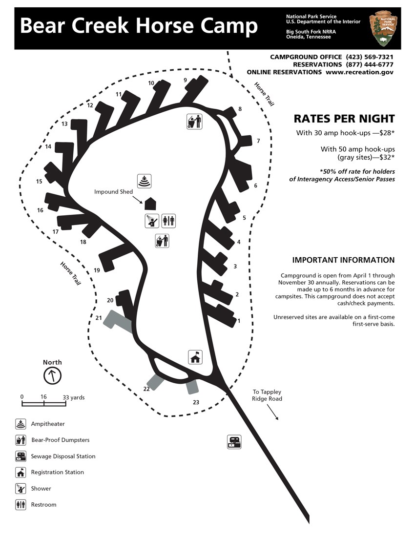 Bear Creek Horse Camp map layout