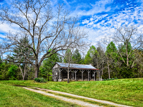 Blue Skies Over Lora Blevins Farmstead