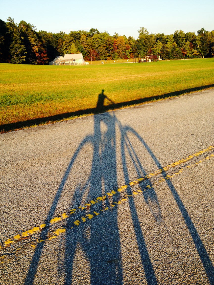 Cycling at dusk