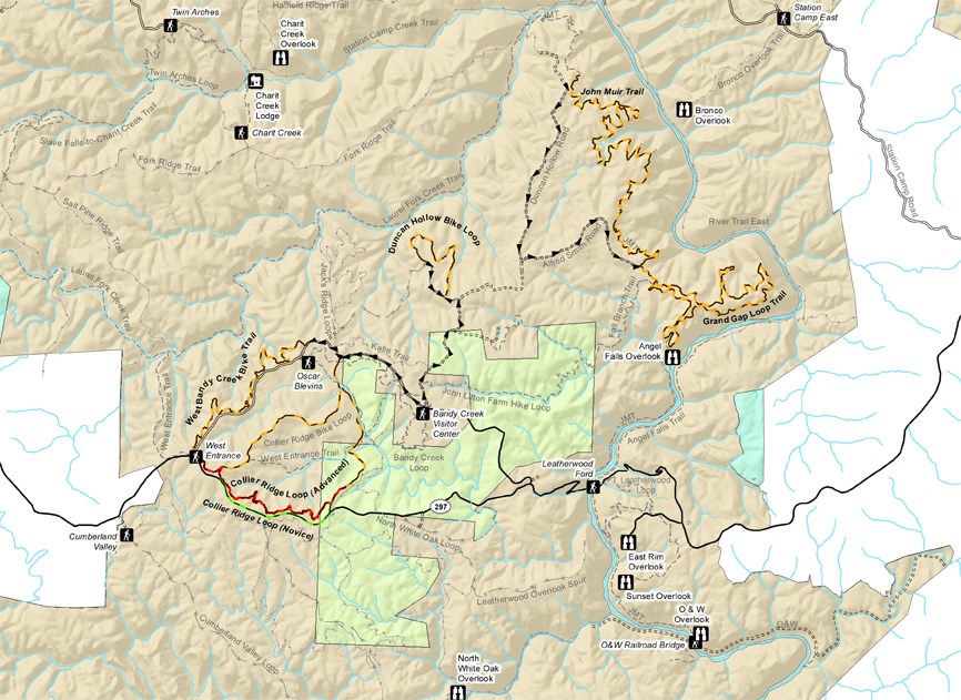 map of mountain bike trails in the park