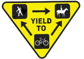 IMBA bike trail etiquette triangle 