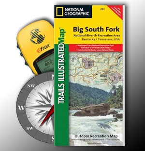 trails illustrated map with compass