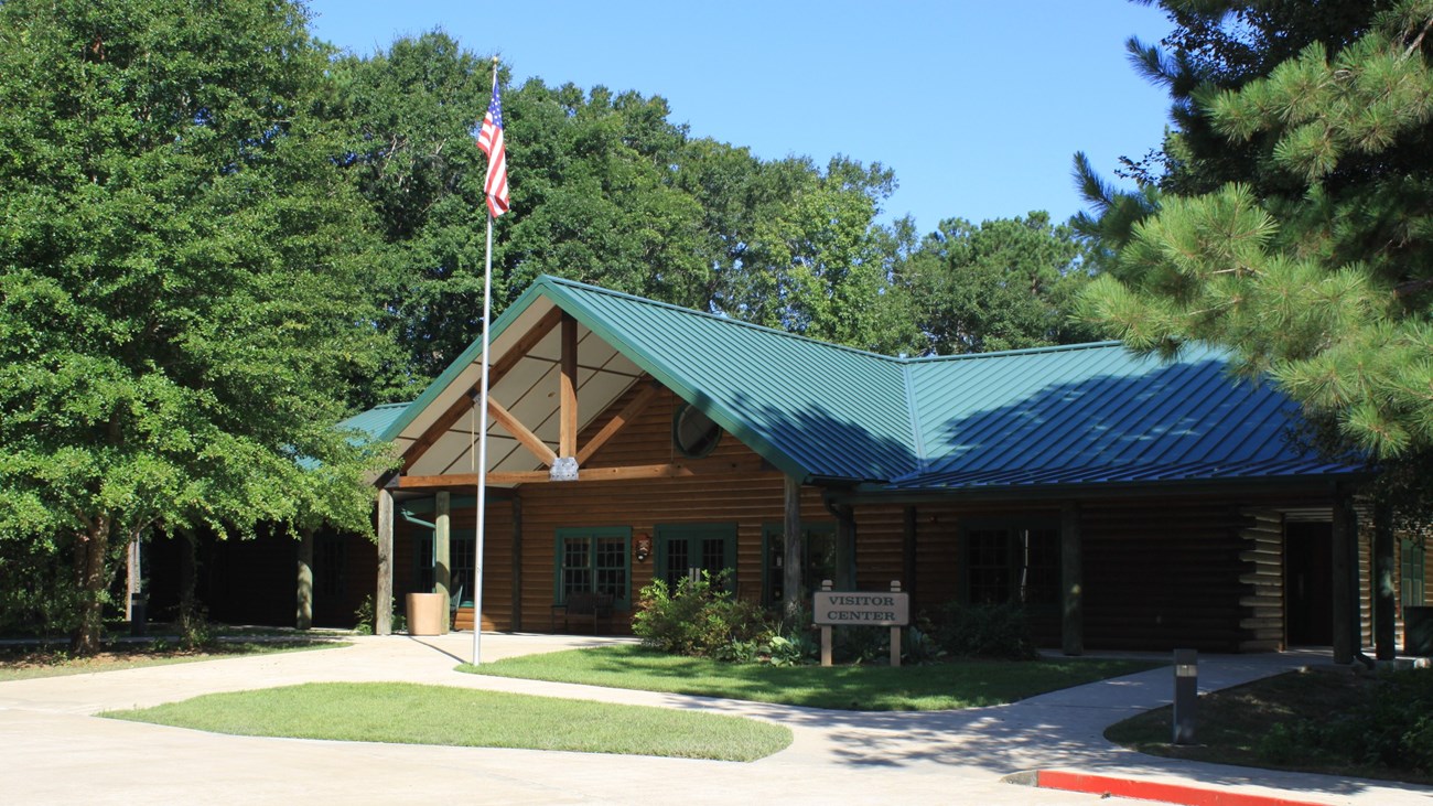 the front of the visitor center as seen from the parking lot
