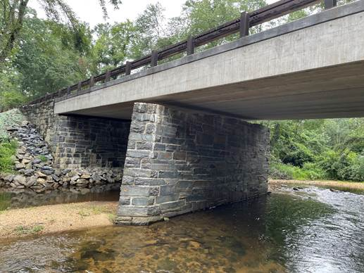 Completed bridge rehabilitation project at milepost 225, near Sparta, NC