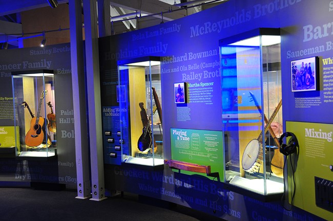 Exhibits inside the Blue Ridge Music Center