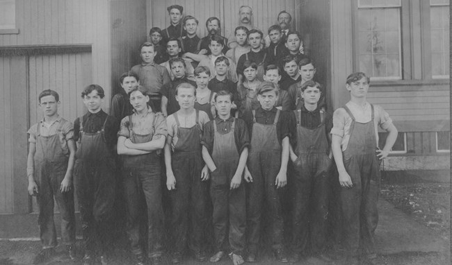 Mill Workers outside Slatersville Mill