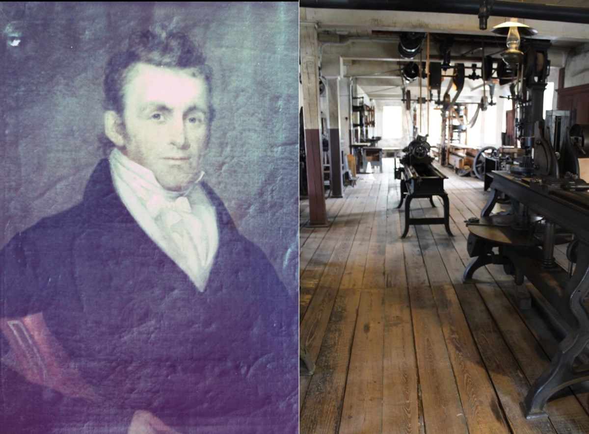 Portrait of David Wilkinson and a view of the Mill's Interior