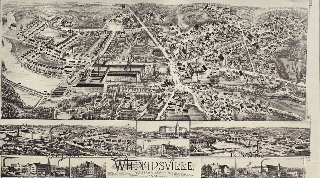 Whitinsville Bird's Eye View Map