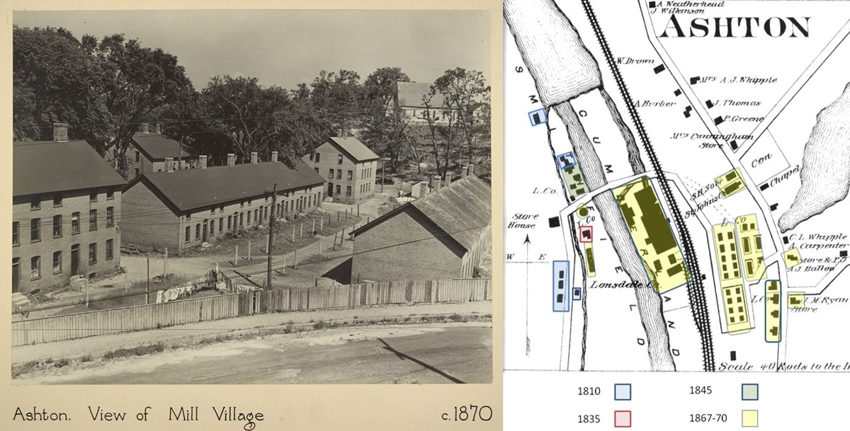 Ashton Village circa 1870 & Ashton Map