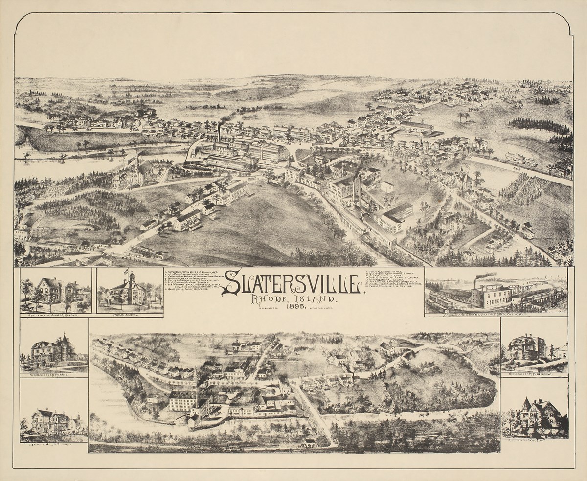 Birdseye view map of Slatersville