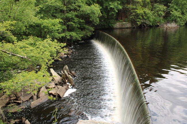 One of many dams along the Blackstone River.